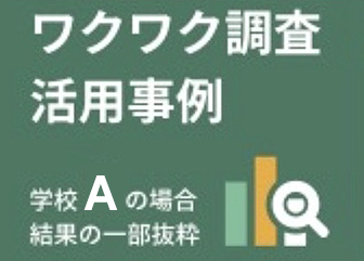 ワクワク調査活用事例 学校Aの場合 結果の一部抜粋