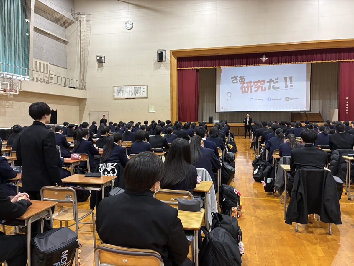 【代表講演】2026年4月9日(木)リバネス代表取締役社長CCO 井上浄が、山形県立酒田東高等学校にて講演を行いました。